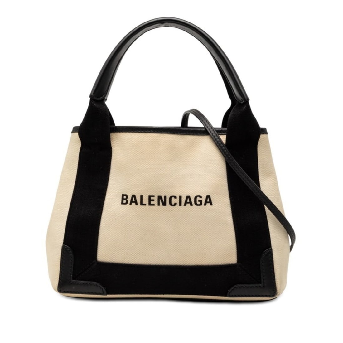 Balenciaga Navy Cabas XS Shoulder/Handbag 2-Way 390346 Ivory Black Canvas Leather Women's BALENCIAGA: --- Catalog ---Category: SizeSize (HxWxD): 18cm x 24.5cm x 6.5cm / 7.08'' x 9.64'' x 2.55''Category: DesignType: Handbag, Shoulder bagColor: Black, Ivory, NavyGender: WomenMaterial: Leather , Canvas C