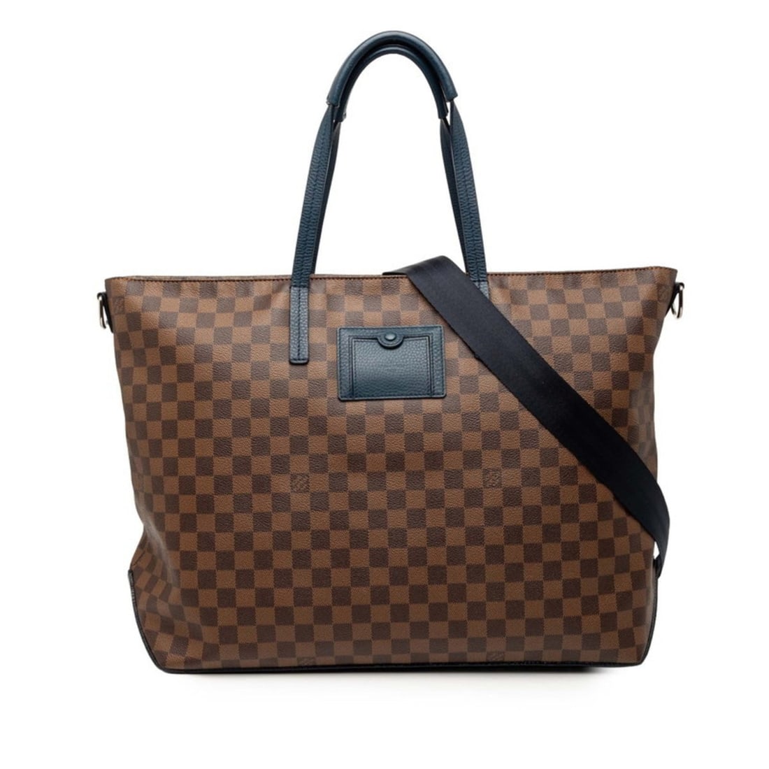 Louis Vuitton Damier Challenge Cabas Large Tote/Shoulder Bag, 2-Way, N41242, Ebene Brown and Navy: --- Catalog ---Category: SizeSize (HxWxD): 36cm x 43cm x 16cm / 14.17'' x 16.92'' x 6.29''Category: DesignType: Shoulder bag, Tote bagColor: Brown, NavyGender: MenMaterial: PVC , Leather Category: Gen