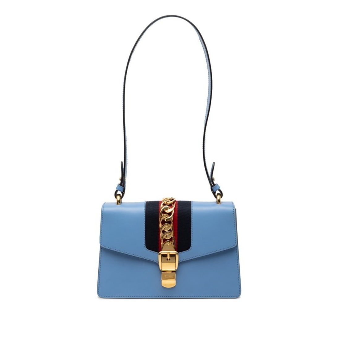 Gucci Sylvie Sherry Line Shoulder Bag 421882 Blue Leather Women's GUCCI (1 of 18)
