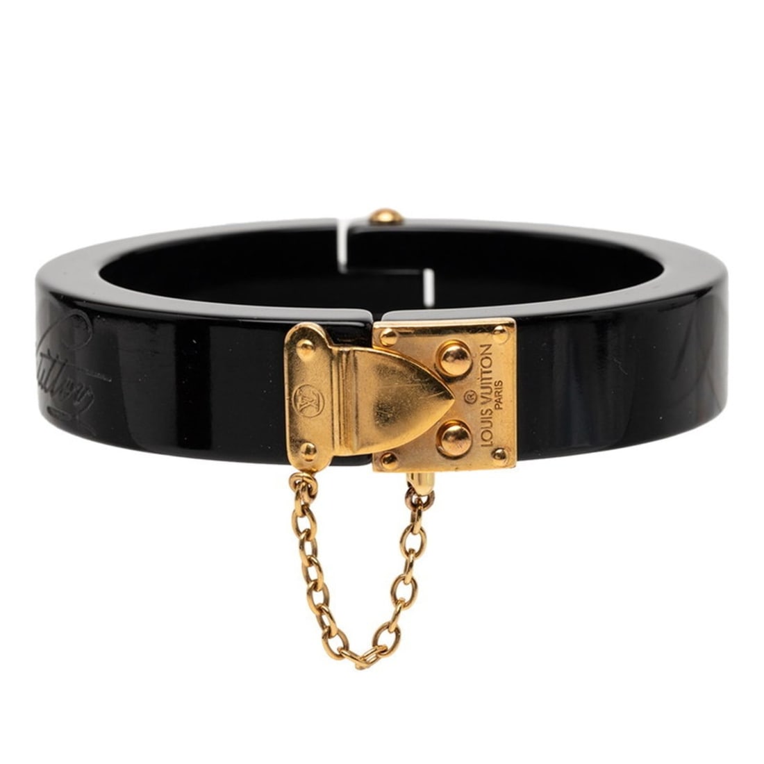 Louis Vuitton LockMe Bangle Bracelet in Black Gold with Plastic Plated for Women (1 of 16)