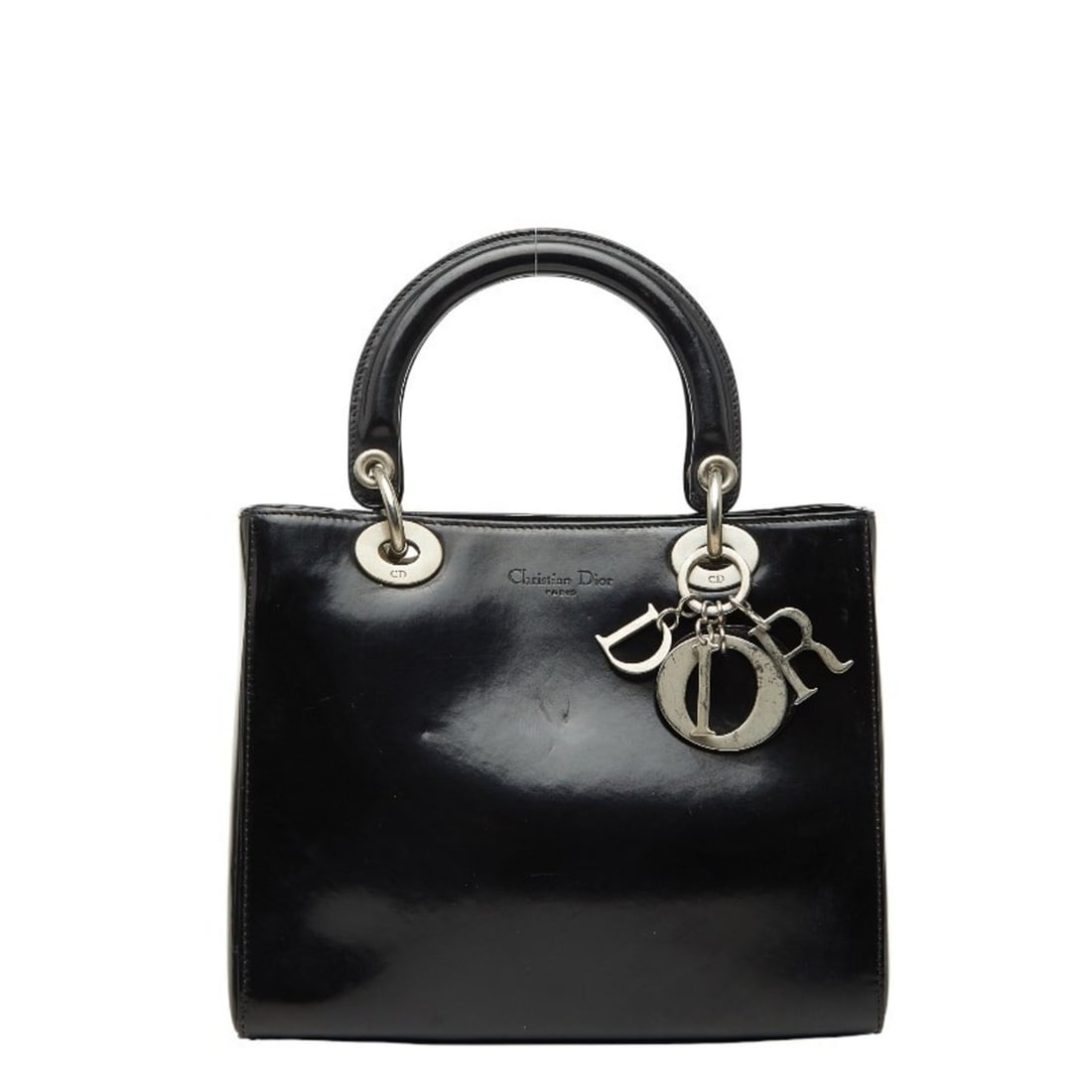 Christian Dior Dior Lady Medium Handbag in Black Patent Leather for Women: --- Catalog ---Category: SizeSize (HxWxD): 20cm x 24cm x 11cm / 7.87'' x 9.44'' x 4.33''Category: DesignType: HandbagColor: BlackGender: WomenMaterial: Patent leather Category: GeneralBrand: Christian
