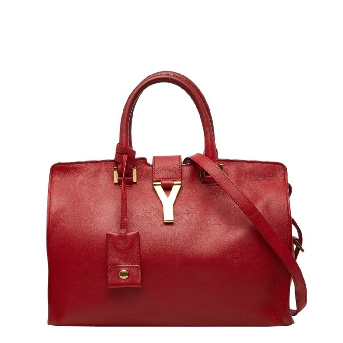 Saint Laurent Y-Line Petit Cabas Handbag/Shoulder Bag, 2-Way, Red and Gold Leather, Women's, SAINT (1 of 19)