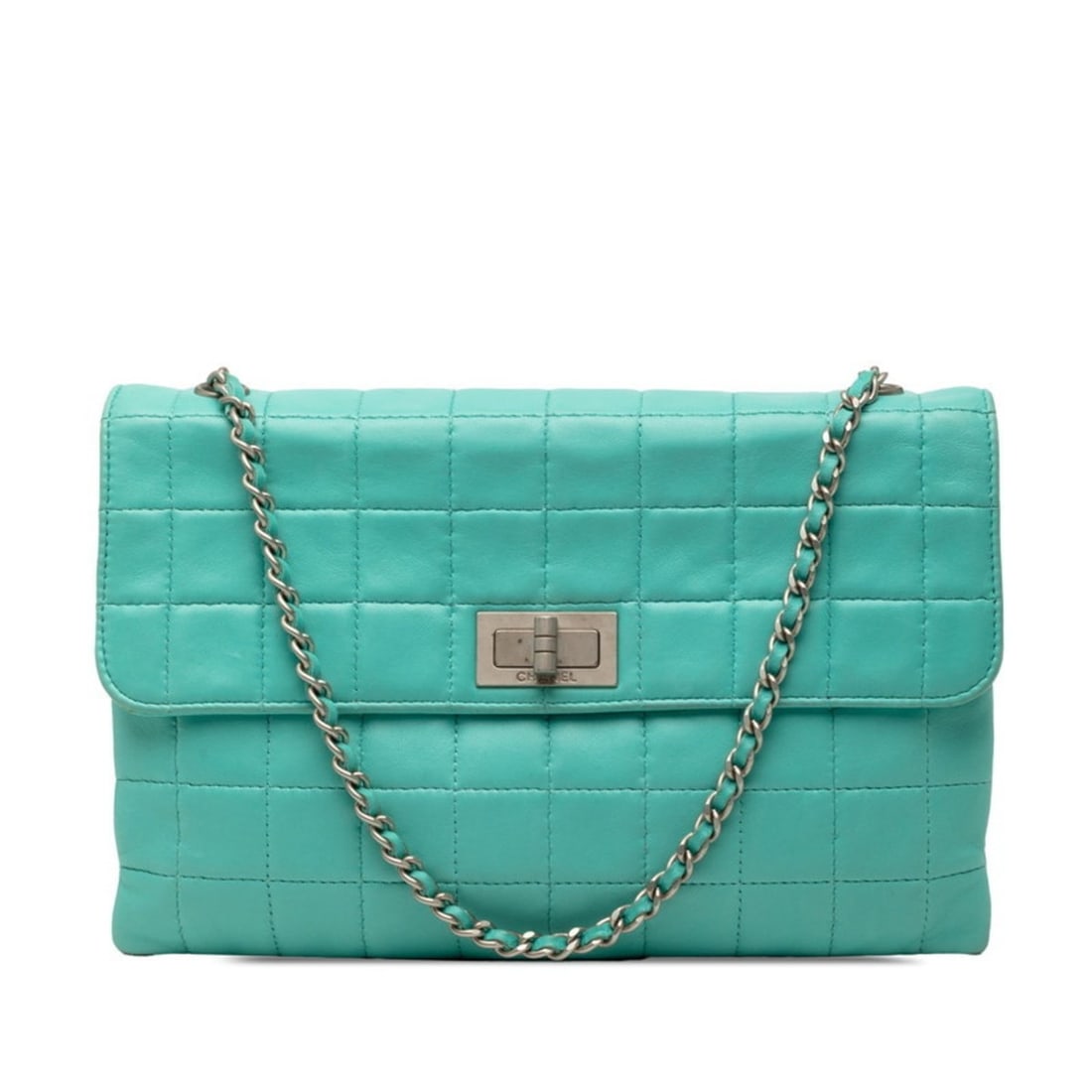 Chanel 2.55 Chocobar Chain Shoulder Bag in Turquoise and Blue Lambskin for Women (1 of 15)