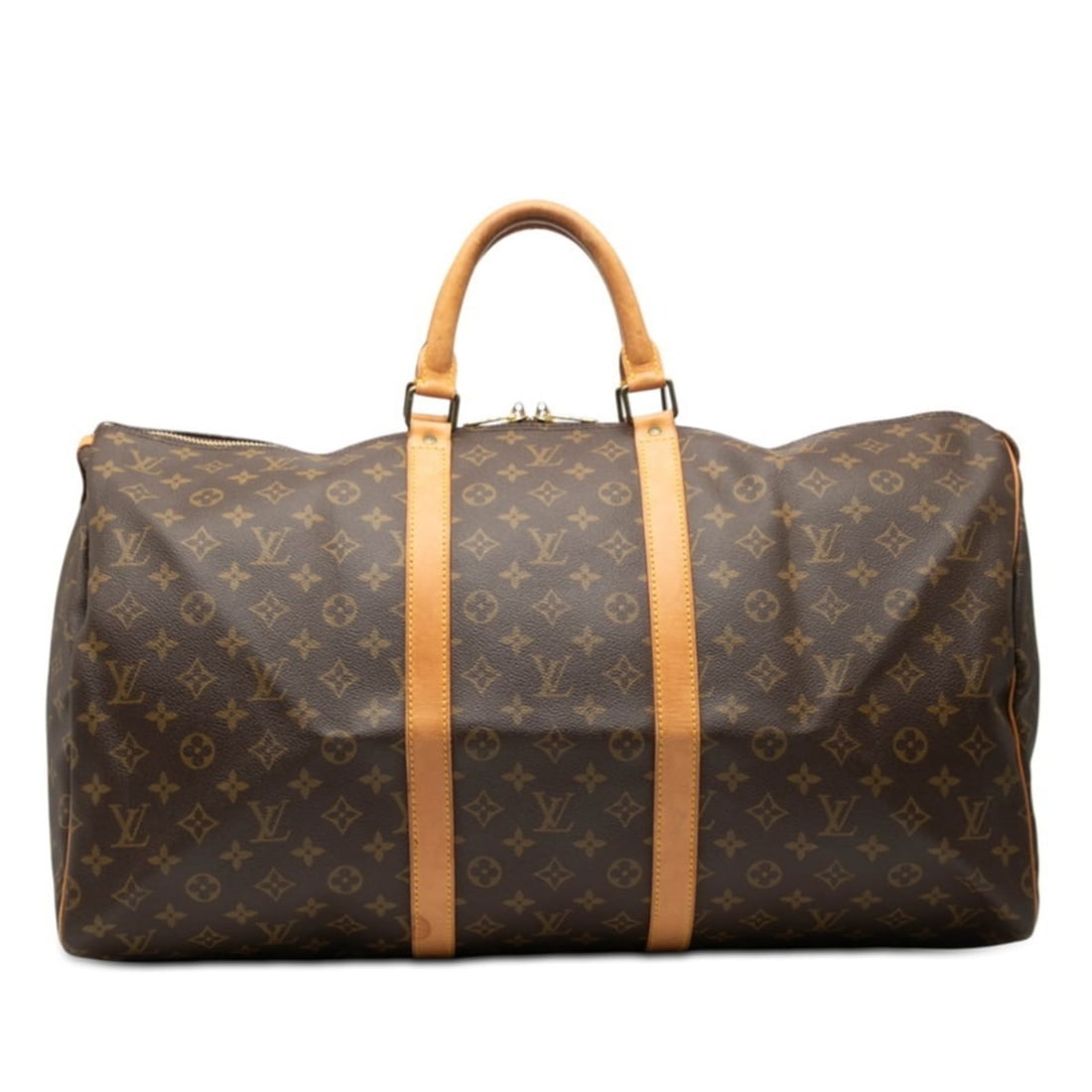 Louis Vuitton Monogram Keepall 55 Boston Bag/Travel Bag M41424 Brown Leather Women's LOUIS VUITTON (1 of 16)