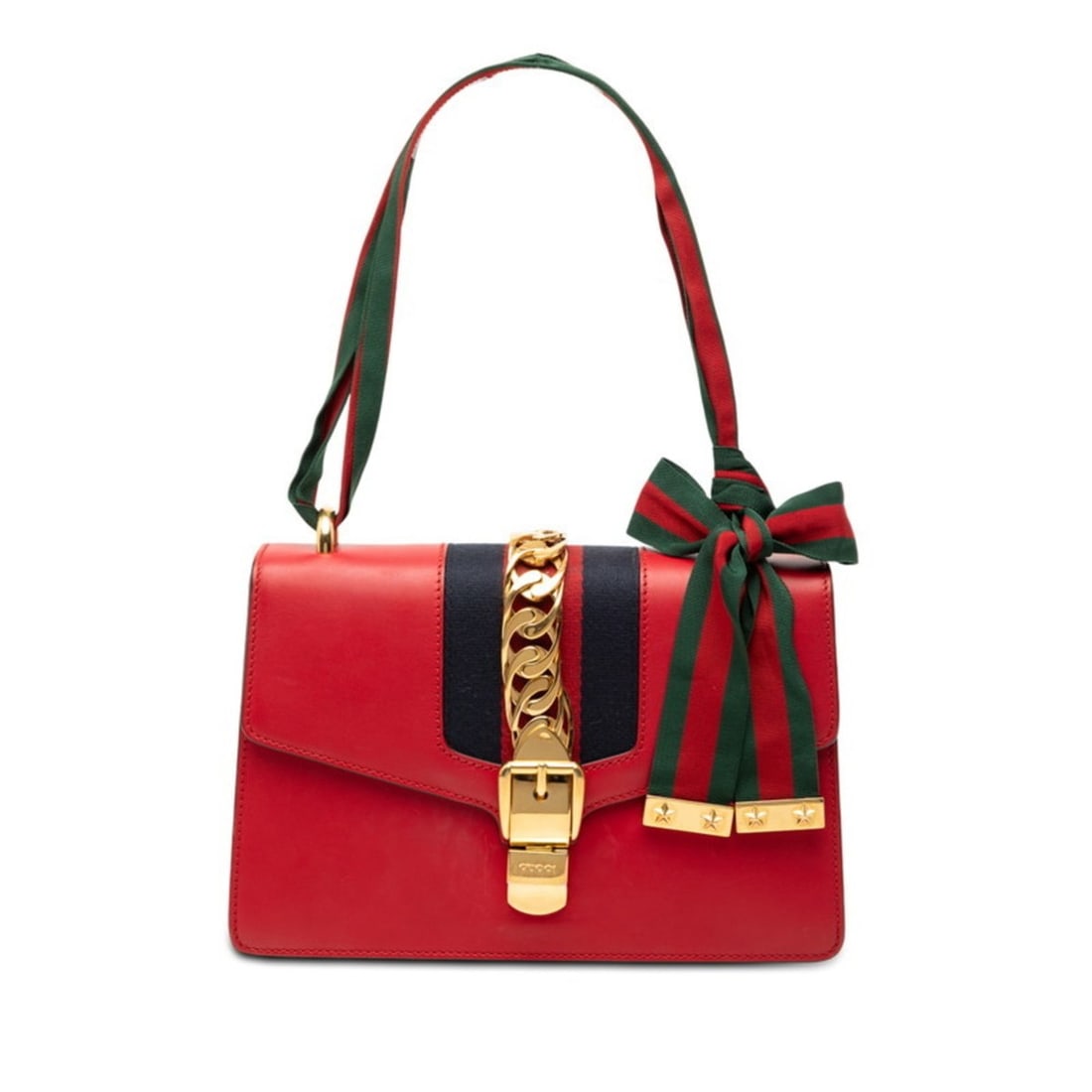 Gucci Sherry Line Sylvie Shoulder Bag/Handbag 421882 Red Leather Women's GUCCI (1 of 7)