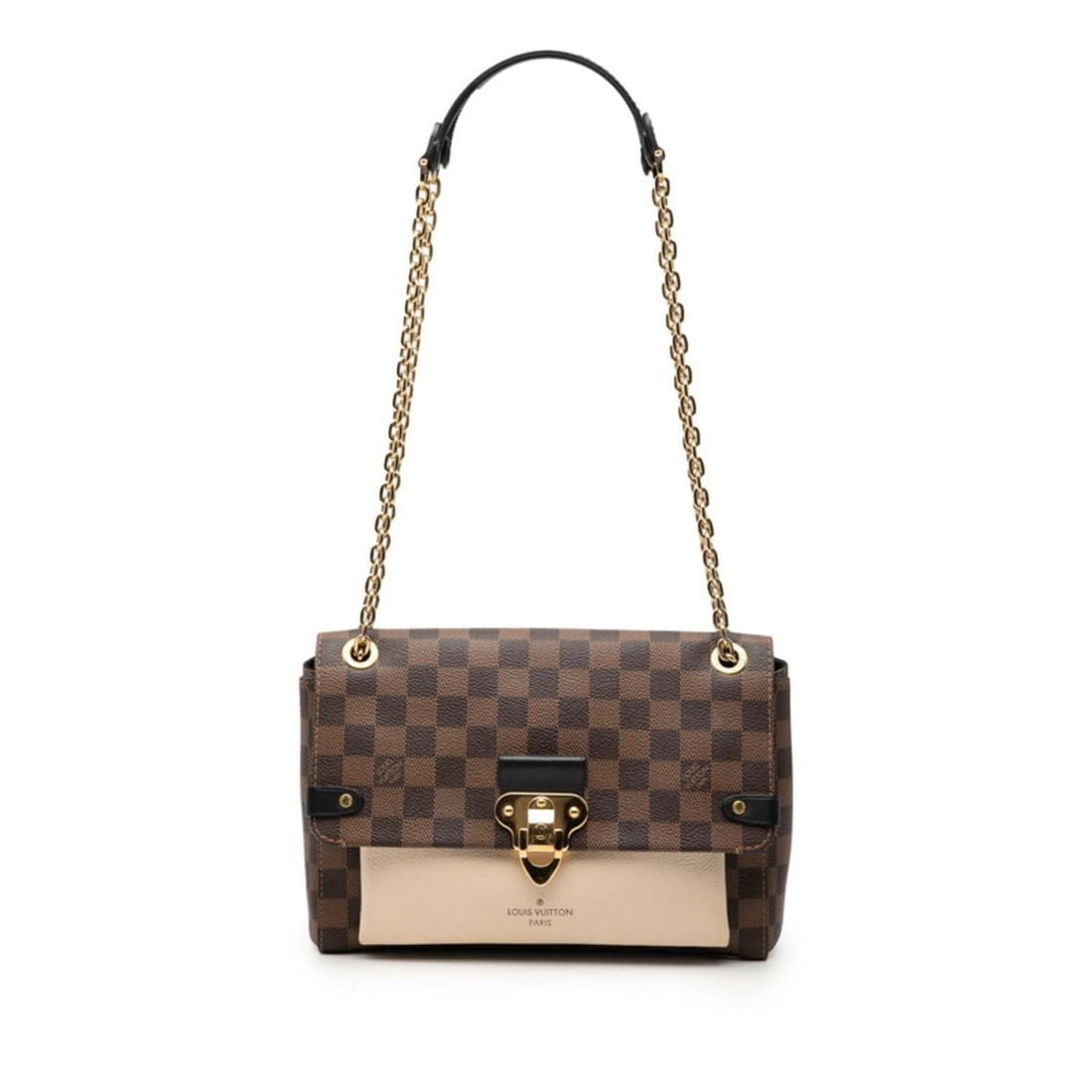Louis Vuitton Damier Vavin PM Chain Shoulder Bag/Handbag N40113 Brown, Beige, Black Leather, Women's (1 of 10)