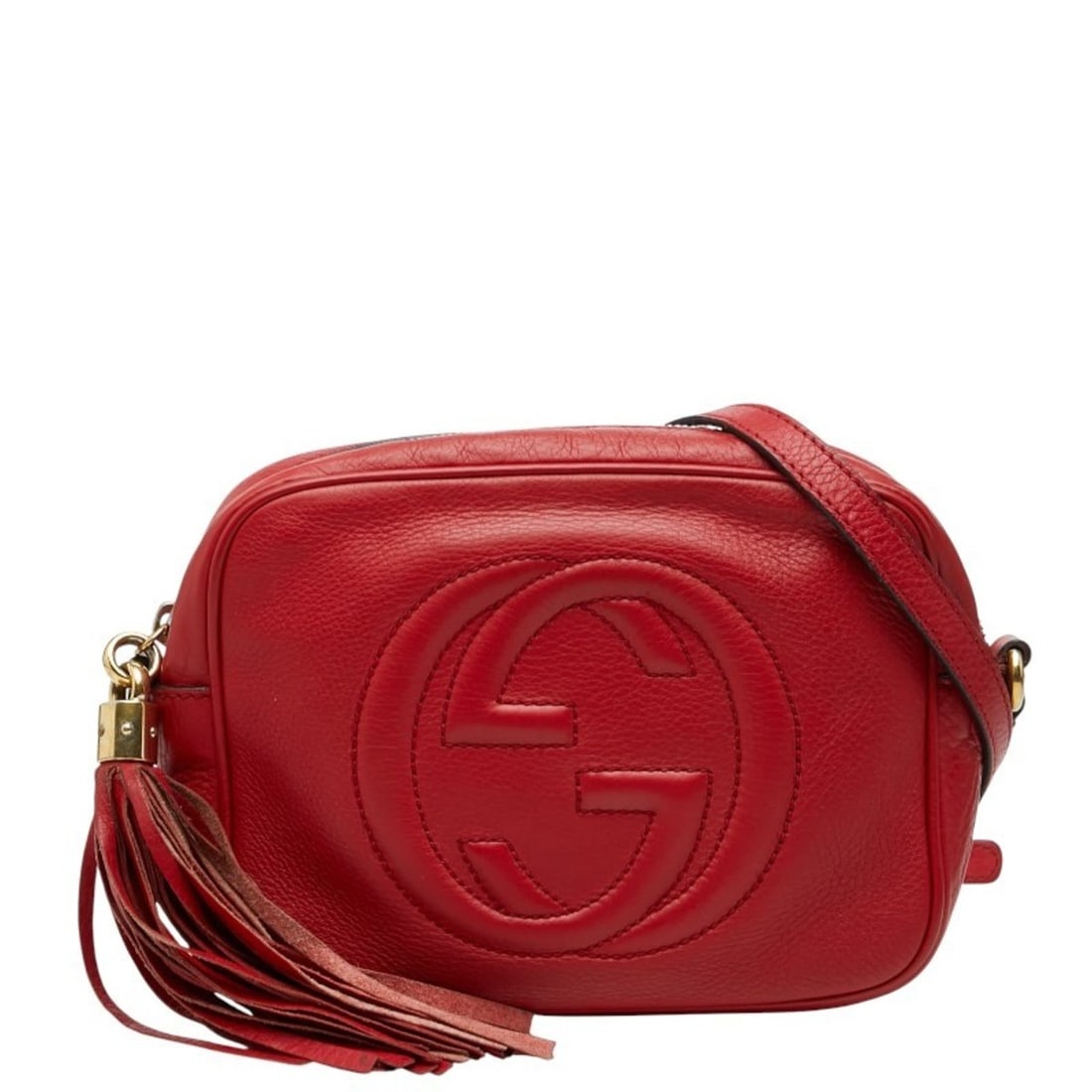 Gucci Soho Interlocking G Disco Bag, Crossbody Shoulder 308364, Red Leather, Women's, GUCCI (1 of 15)