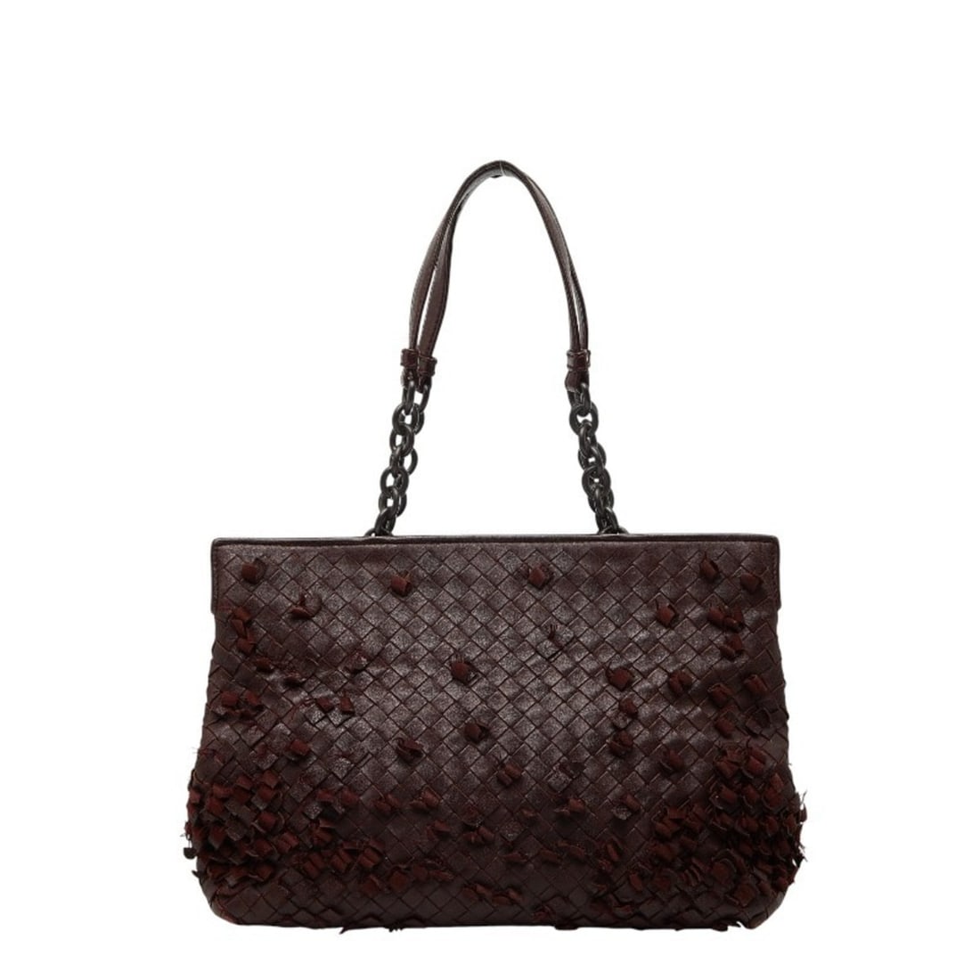 Bottega Veneta Intrecciato Chain Handbag Tote Bag Brown Leather Women's BOTTEGAVENETA (1 of 13)