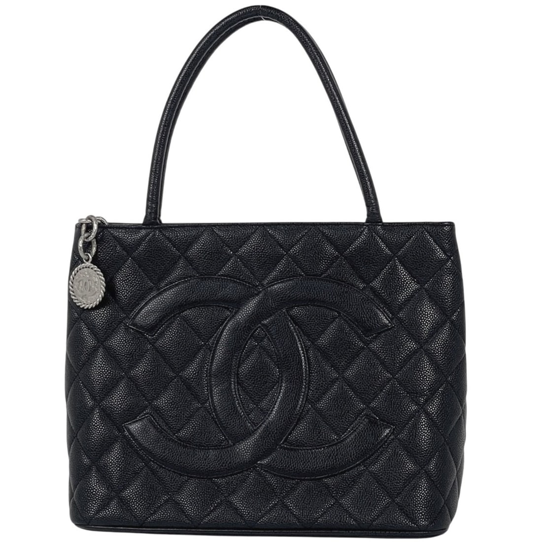 CHANEL Reissue Tote Handbag with Coco Mark, Caviar Skin, Black, A01804, Women's (1 of 13)