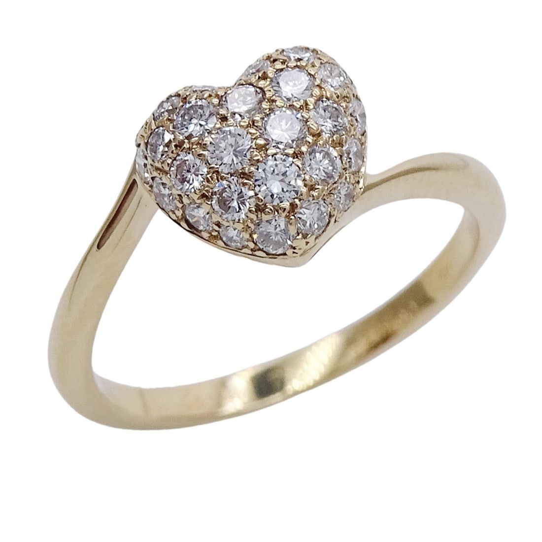 Cartier Women's Ring, 750YG Yellow Gold, Heart Shape with Diamonds, #56, Polished: --- Catalog ---Category: SizeUS Size: 8Brand Size: 56Category: DesignType: Band ringColor: Yellow goldStone: DiamondGender: WomenMaterial: Yellow gold (18K)Category: GeneralBrand: Cartier--- Item List