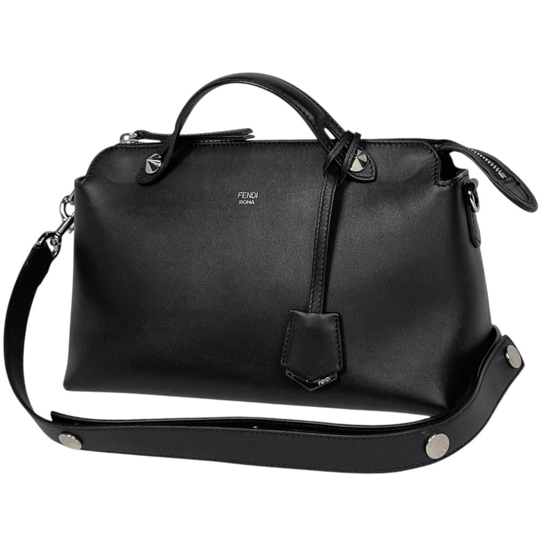 Fendi By the Way Medium Handbag, 2-Way Shoulder Bag, Leather, Black, 8BL124, Women's (1 of 12)