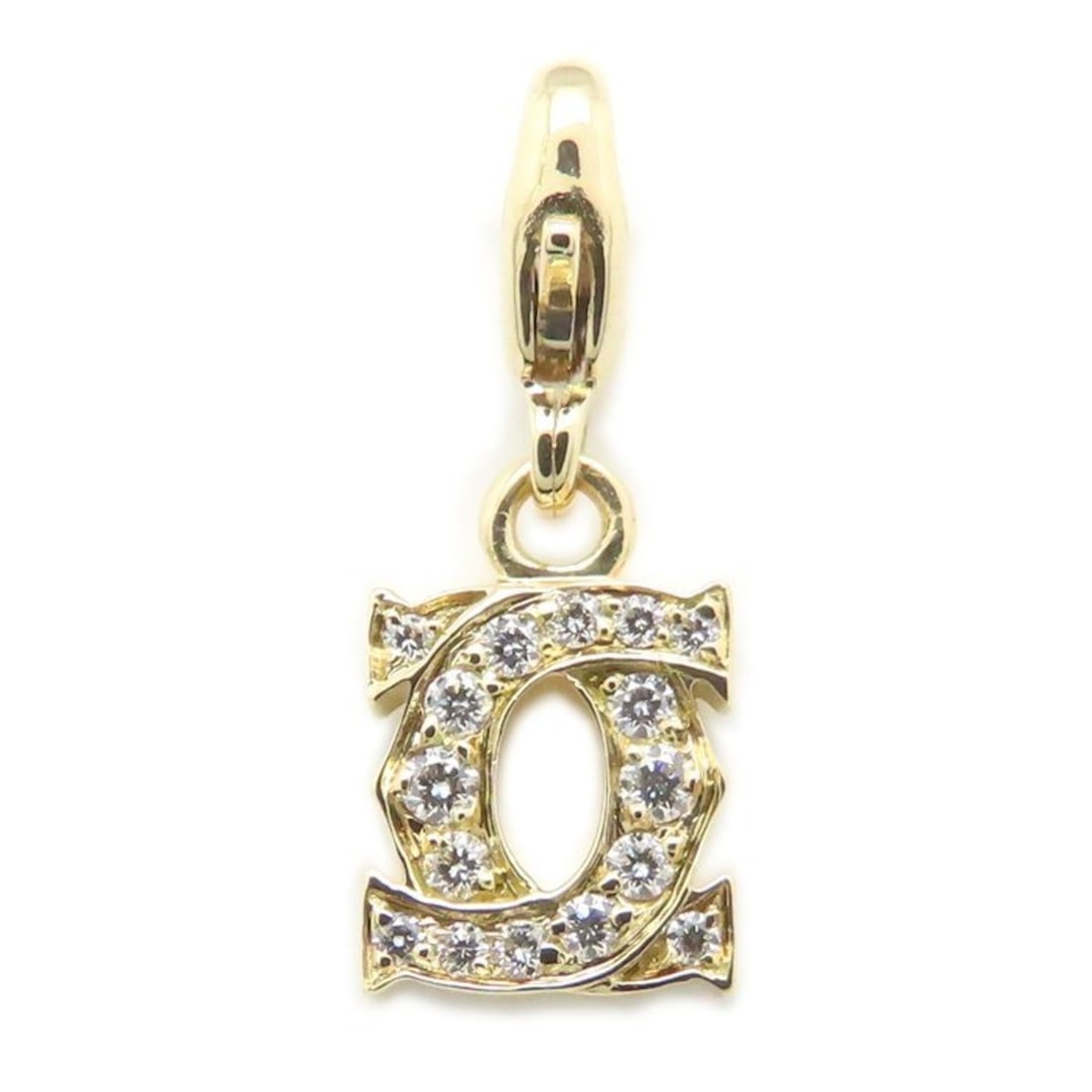 CARTIER 2C Pendant Top Charm Diamond 18KYG Women's 294914 (1 of 14)