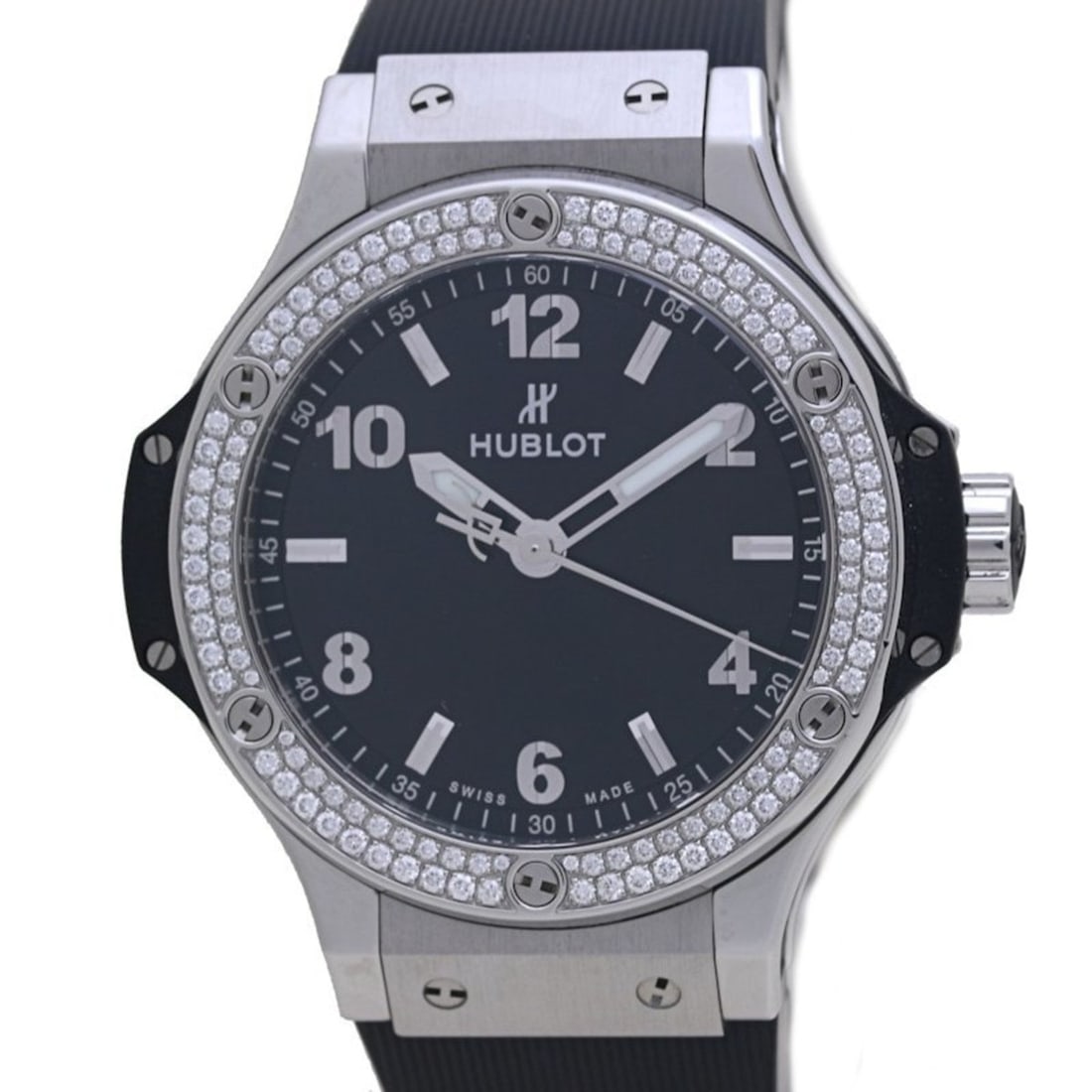 HUBLOT Big Bang Steel Diamond Watch 361.SX.1270.RX.1104 Women's with Stainless Rubber 40163 (1 of 12)