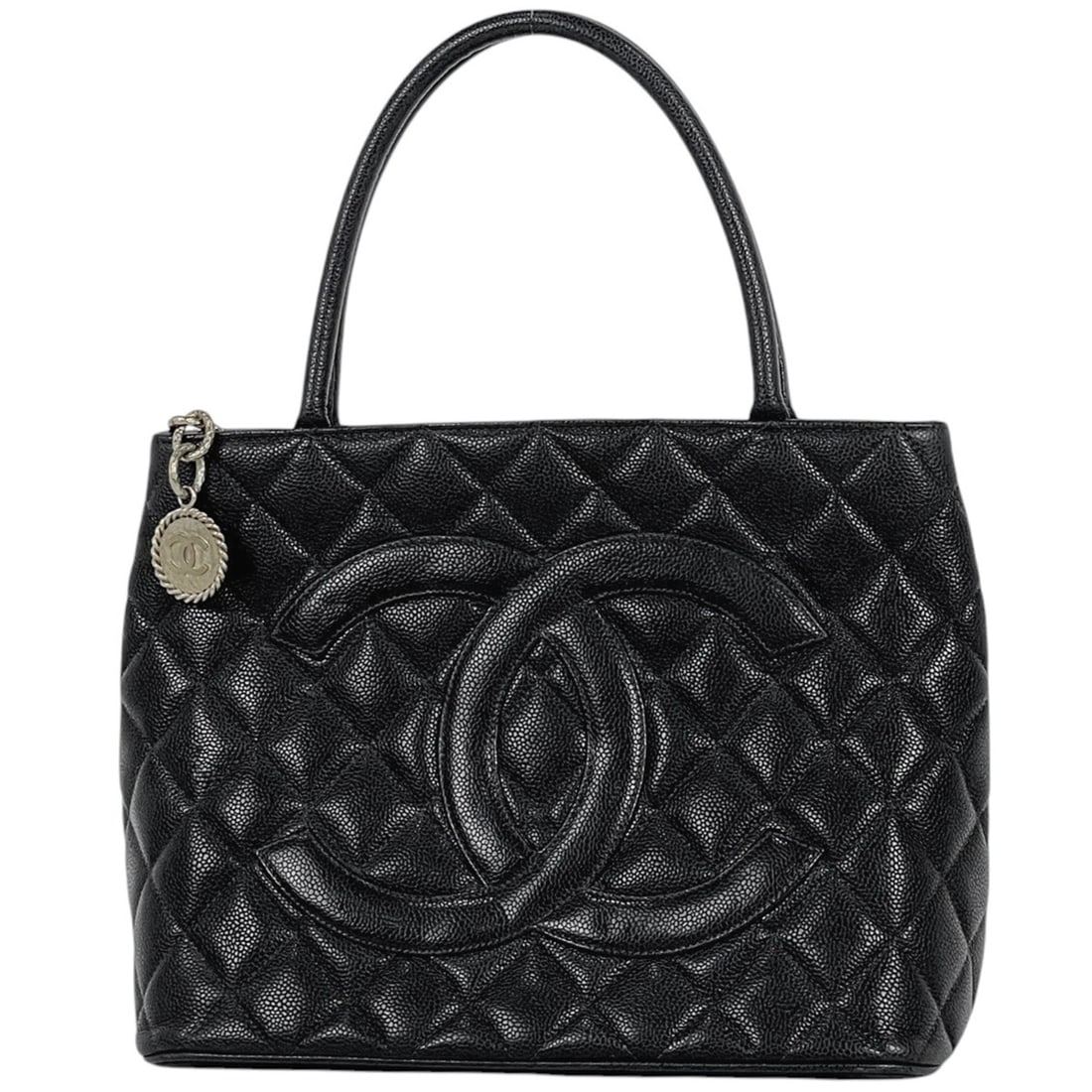 CHANEL Reissue Tote Handbag with Coco Mark, Caviar Skin, Black, A01804, Women's (1 of 16)