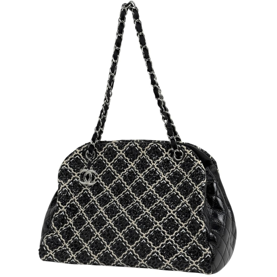 CHANEL Mademoiselle Chain Shoulder Bag, Coco Mark, Matelasse, Bowling Enamel, Ultra Stitch, Patent (1 of 12)