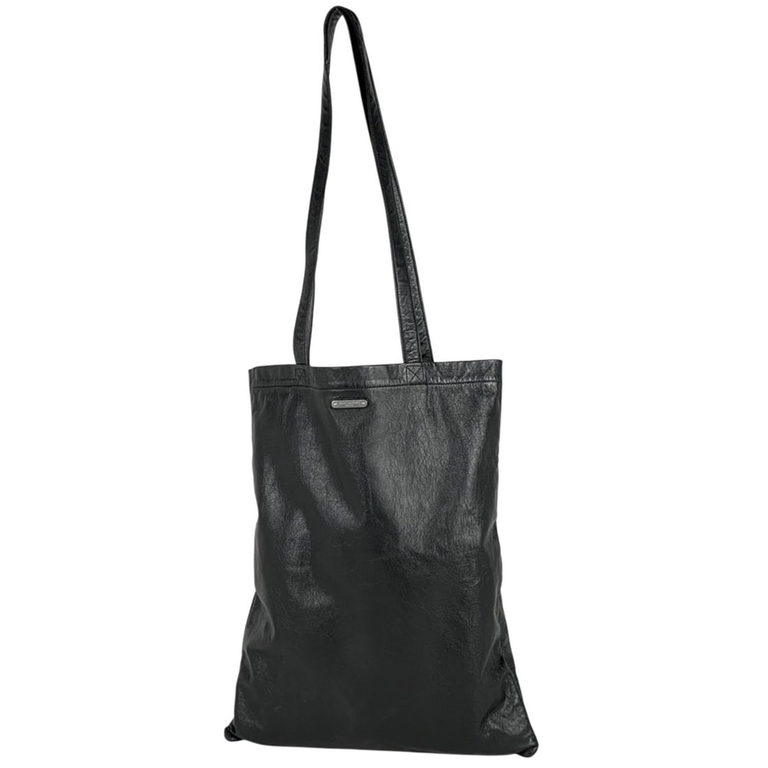 Saint Laurent logo tote bag, handbag, leather, black, women's: --- Catalog ---Category: SizeSize (HxWxD): 47cm x 37.5cm x 1cm / 18.5'' x 14.76'' x 0.39''Category: DesignType: Handbag, Tote bagColor: BlackGender: WomenMaterial: Leather Category: GeneralBrand: Sain