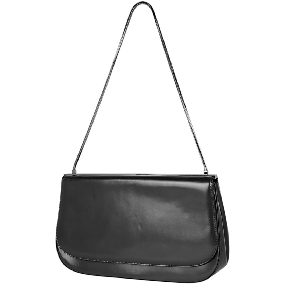 Salvatore Ferragamo Logo Shoulder Bag with Mirror and Chain, Gray Leather, 9780, Women's (1 of 11)