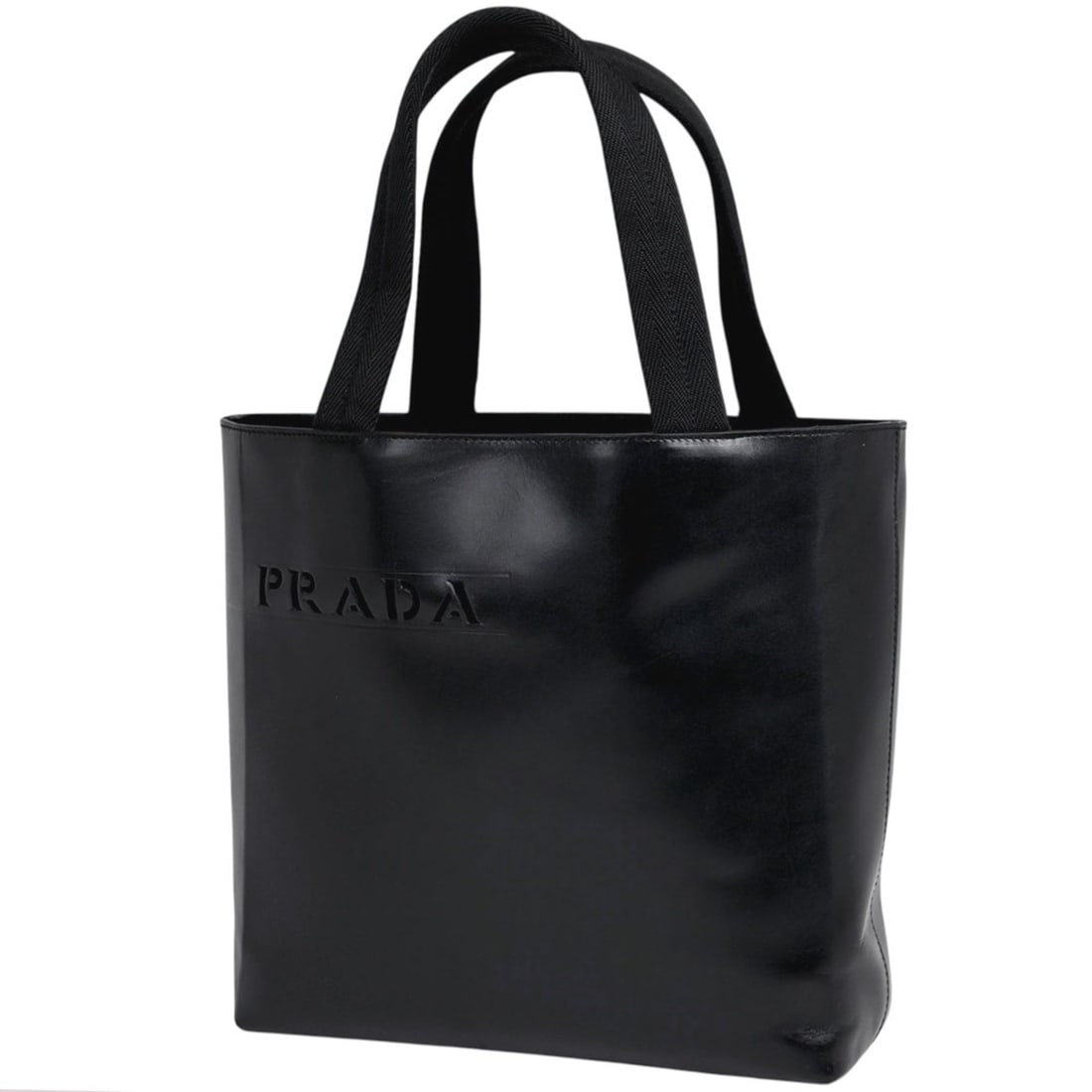 Prada Logo Tote Bag, Handbag, Leather Nero (Black), B9318, Women's (1 of 13)