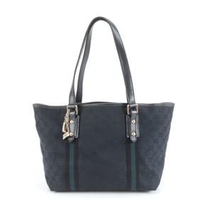 Gucci GG Canvas 137396 Leather Tote Bag Shoulder Handbag Black Women's