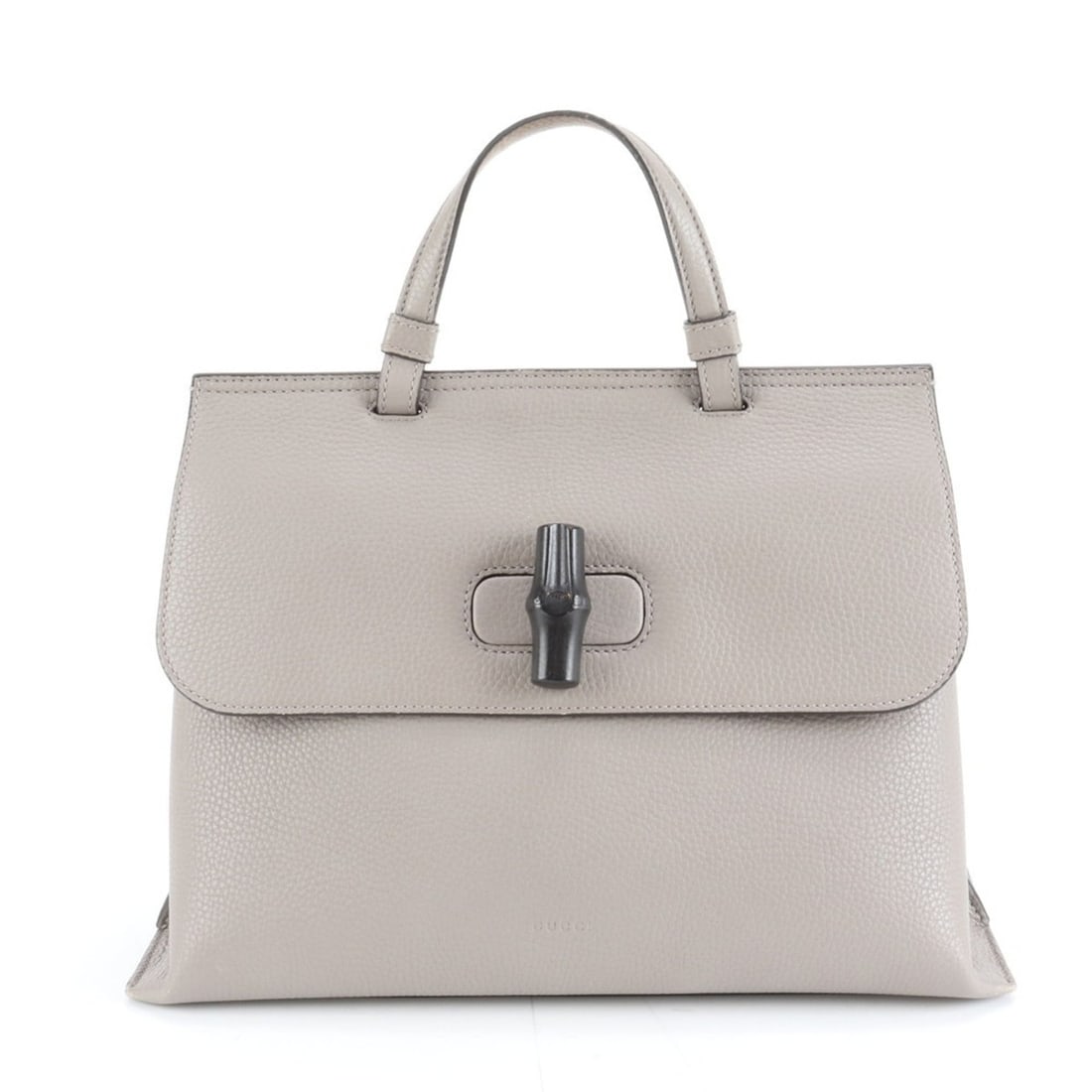 Gucci Bamboo Daily 392013 Leather 2-Way Handbag Tote Gray Women's (1 of 12)