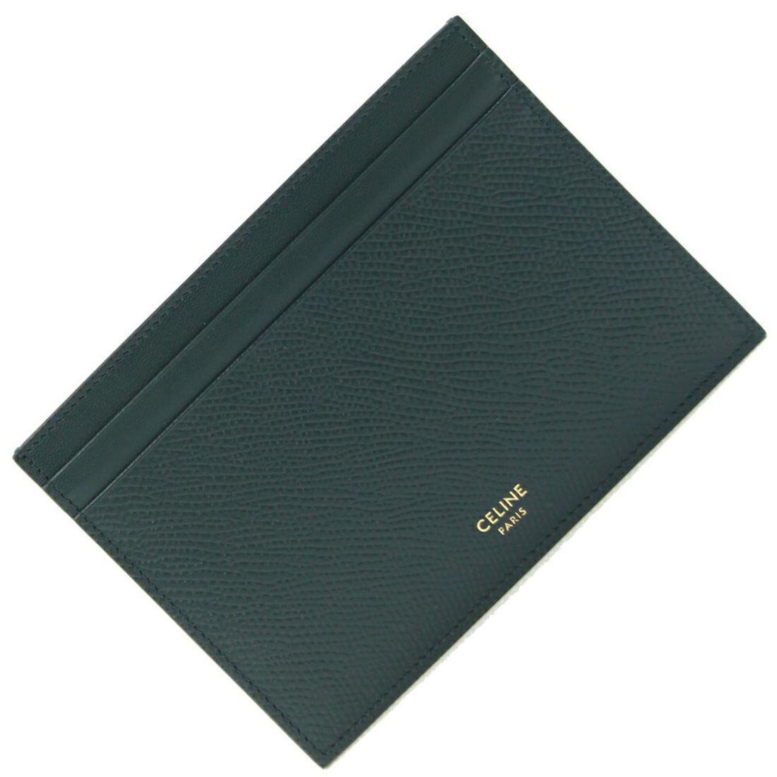 Celine Multi-Function Card Case, 10B763, Dark Green Leather, Men's/Women's, CELINE: --- Catalog ---Category: DesignType: Card caseColor: Dark greenGender: Men,WomenMaterial: Leather Category: GeneralMPN: 10B763Brand: CelineCountry of Origin: ItalyCategory: Physical PropertiesSize (Hx