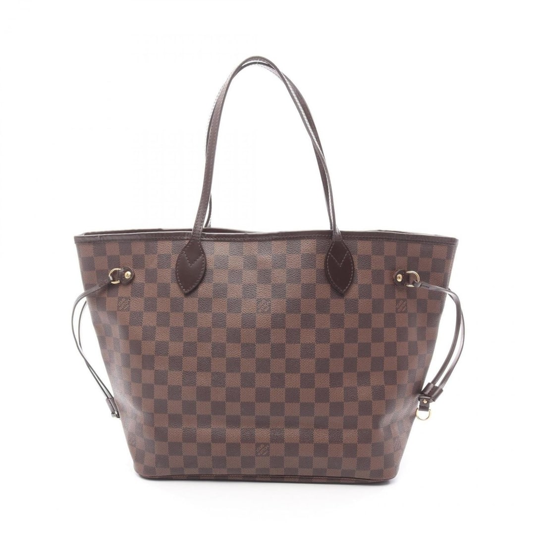 Louis Vuitton Neverfull MM Tote Bag, Coated Canvas and Leather with Damier Finish, Brown, Women's, (1 of 16)
