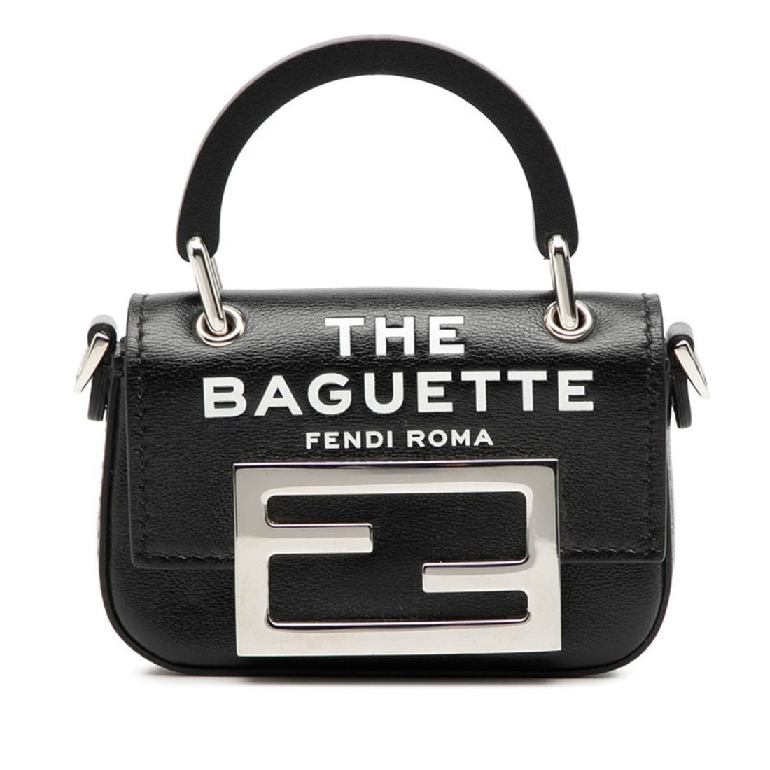 Fendi Marc Jacobs Nano Bucket Shoulder Bag, 2-Way, Handbag, 7AS136, Black Leather, Women's: --- Catalog ---Category: SizeStrap Drop: 58cm / 22.83''Handle Drop: 4.20cm / 1.65''Size (HxWxD): 7.1cm x 10.7cm x 2.8cm / 2.79'' x 4.21'' x 1.1''Strap Length: 135cm / 53.14''Handle Length: 13.5cm / 5.