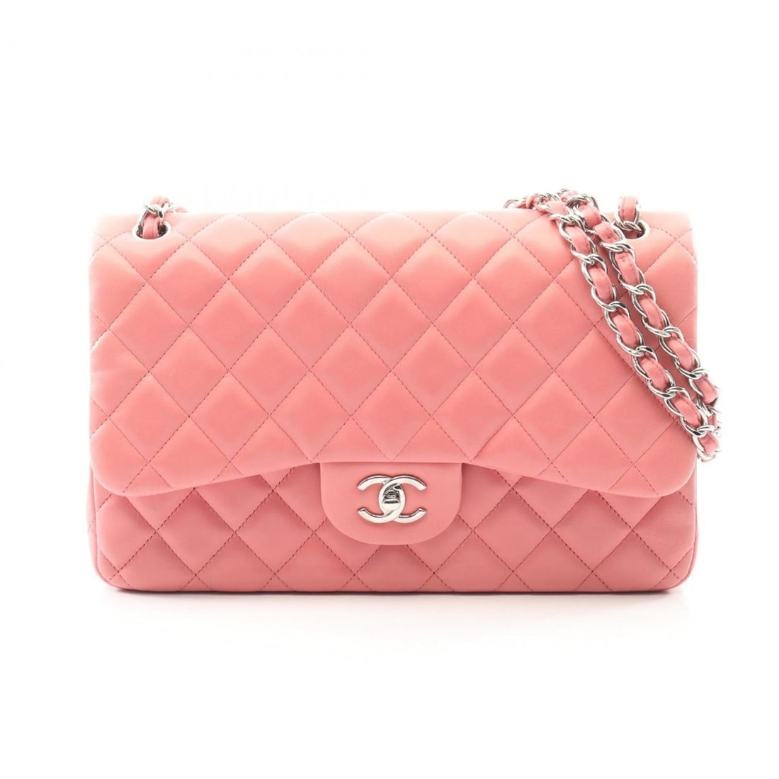 CHANEL Deca Matelasse 30 Classic Large Double-Flap Shoulder Bag in Lambskin Leather, Pink, Women's,: --- Catalog ---Category: SizeSize (HxWxD): 20cm x 30cm x 9cm / 7.87'' x 11.81'' x 3.54''Category: DesignType: Shoulder bagColor: PinkGender: WomenMaterial: Leather Hardware Color: SilverLeather/Fur Ty