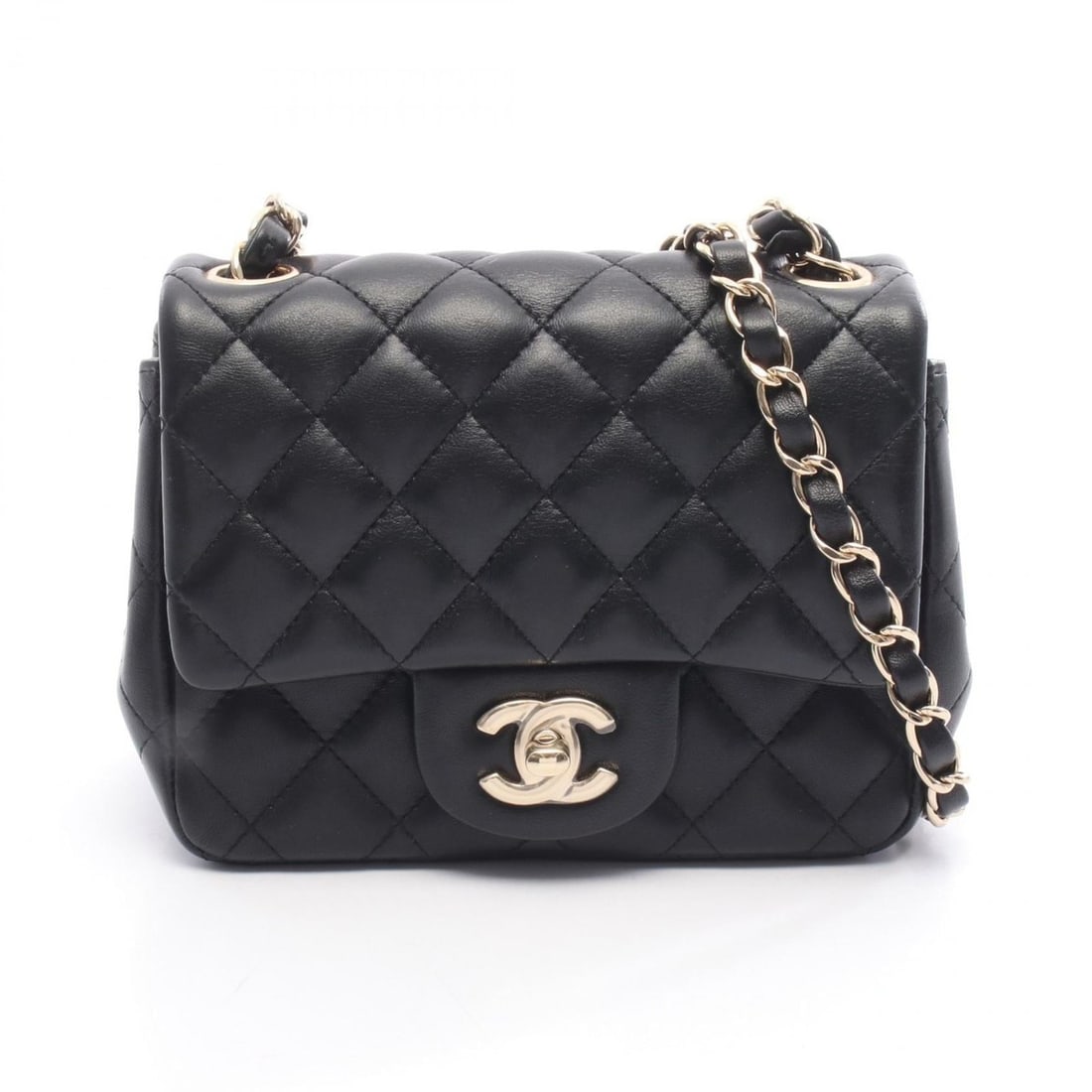 CHANEL Mini Matelasse Shoulder Bag, Lambskin Leather, Women's, Black, A35200 (1 of 13)