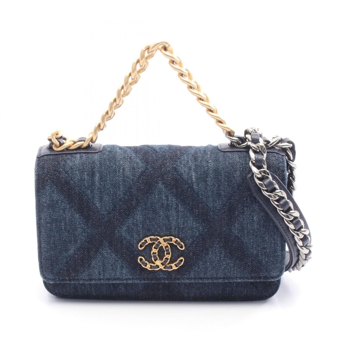 Chanel CHANEL 19 Disneuf Shoulder Bag, Denim, Women's, Navy, AP0957 (1 of 20)