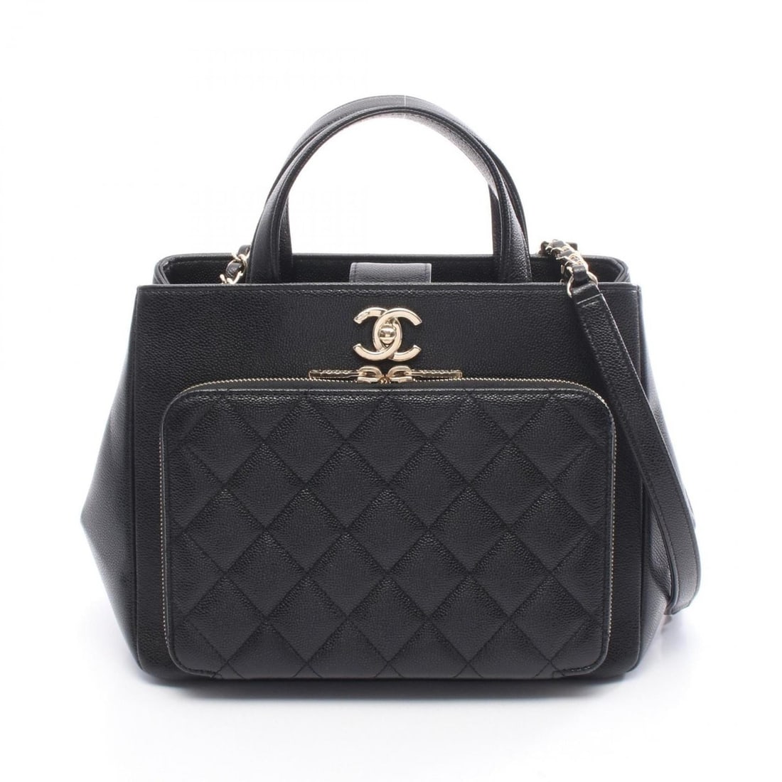 CHANEL Business Affinity Matelasse Shoulder Bag in Grained Calfskin Leather, Black, Women's, A93750: --- Catalog ---Category: SizeSize (HxWxD): 20.5cm x 26cm / 8.07'' x 10.23''Category: DesignType: Shoulder bagColor: BlackGender: WomenMaterial: Leather Hardware Color: GoldCategory: GeneralMPN: A93750
