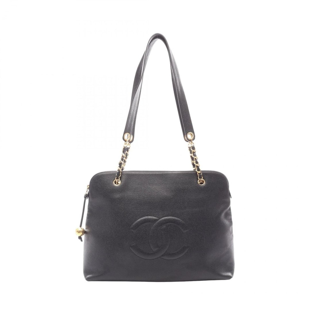 CHANEL Deka Coco Mark Tote Bag in Grained Calfskin Leather, Women's, Black: --- Catalog ---Category: SizeSize (HxWxD): 31cm x 41cm x 13cm / 12.2'' x 16.14'' x 5.11''Category: DesignType: Tote bagColor: BlackGender: WomenMaterial: Leather Hardware Color: GoldCategory: GeneralB