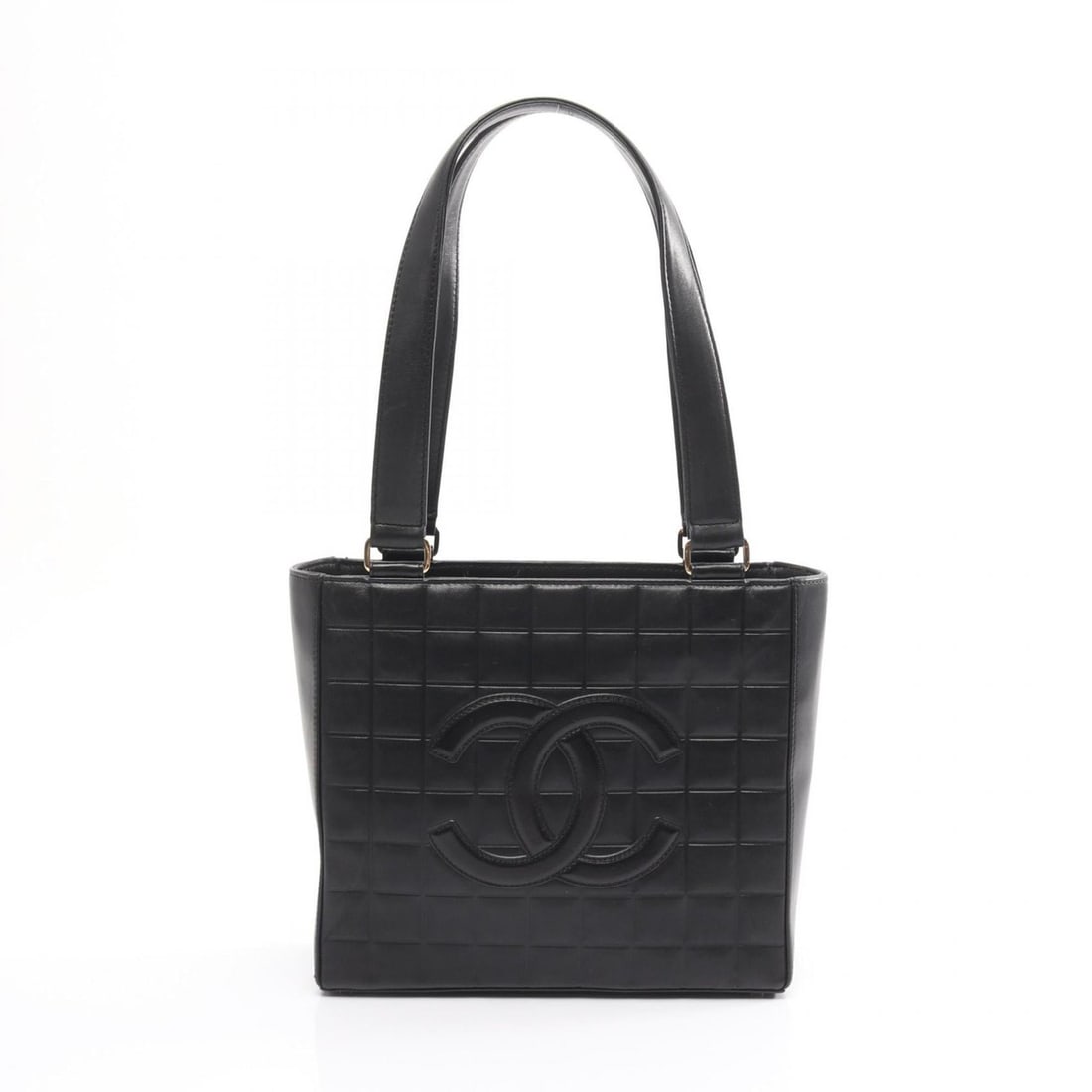 CHANEL Chocobar Tote Bag, Lambskin Leather, Women's, Black: --- Catalog ---Category: SizeSize (HxWxD): 21.5cm x 24cm x 8cm / 8.46'' x 9.44'' x 3.14''Category: DesignType: Tote bagColor: BlackGender: WomenMaterial: Leather Hardware Color: GoldLeather/Fur Type: