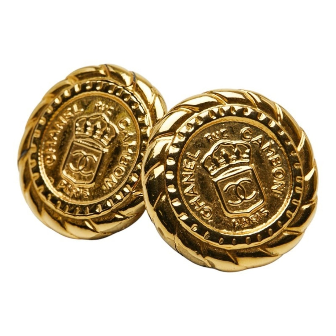 CHANEL Coco Mark Earrings, Gold Plated, Women's,: --- Catalog ---Category: SizeSize (HxWxD): 29.20mm x 28.90mm / 1.15'' x 1.14''Category: DesignType: Clip earringsColor: GoldGender: WomenCategory: GeneralBrand: Chanel--- Item List ---Section: Conditi