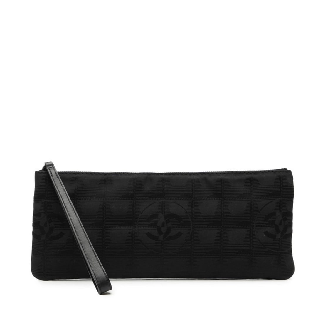 Chanel New Travel Line Pouch, Small Item Case, Black Nylon and Leather, Women's, CHANEL (1 of 10)