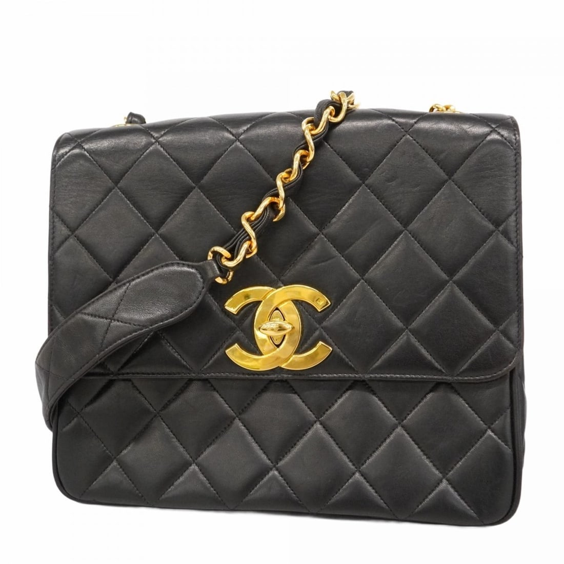 Chanel Matelasse Chain Shoulder Bag, Deca Coco Lambskin, Black, Women's: --- Catalog ---Category: SizeSize (HxWxD): 22cm x 24cm x 9cm / 8.66'' x 9.44'' x 3.54''Category: DesignType: Shoulder bagColor: BlackGender: WomenMaterial: Leather Hardware Color: GoldLeather/Fur Type