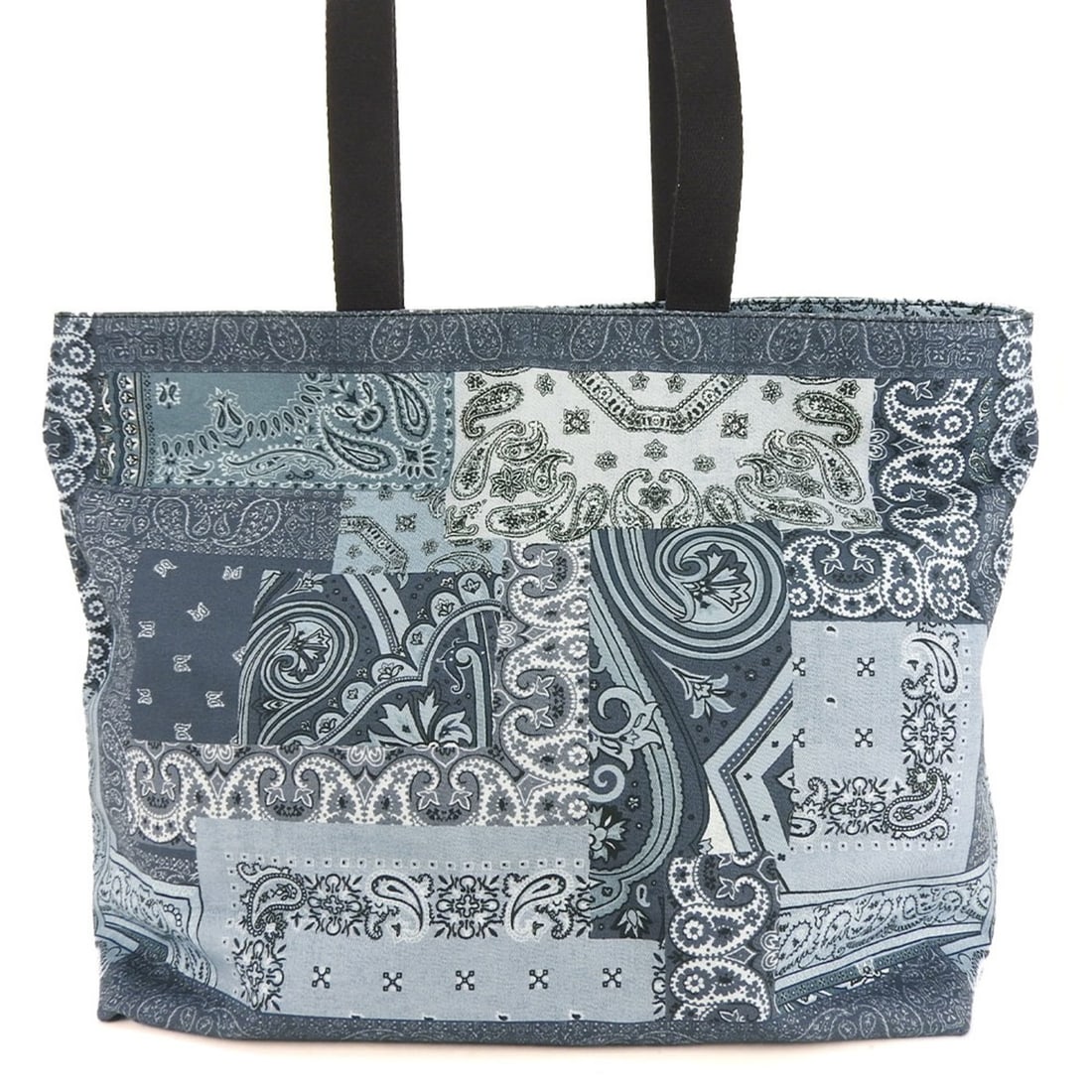 Etro tote bag, cotton, blue, silver hardware, paisley pattern, shoulder women's. (1 of 20)