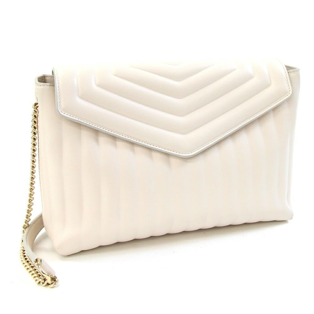 Salvatore Ferragamo Bag 21 F179 Ivory Leather Chain Shoulder for Women (1 of 10)