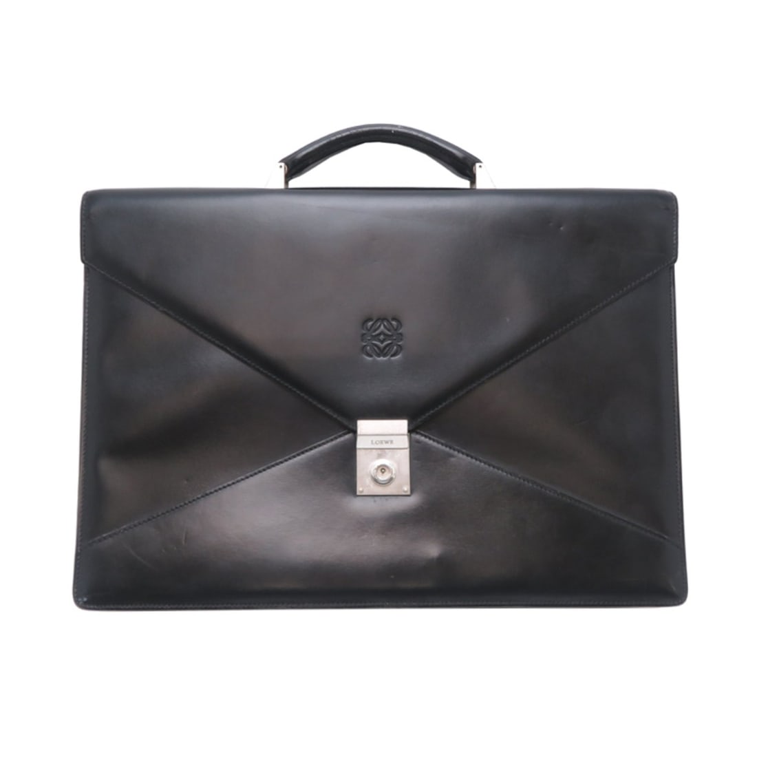 Loewe Diplomatico Anagram Men's Business Bag (Keyless) 351.70.005, Calfskin, Black (1 of 13)