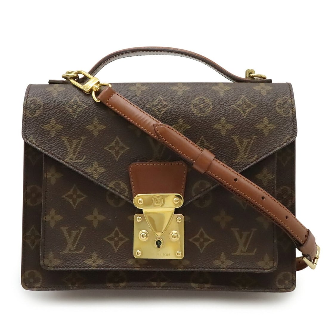 LOUIS VUITTON Monogram Monceau 26 Second Bag, Clutch Handbag, Shoulder Bag (Key Missing) M51187 (1 of 18)