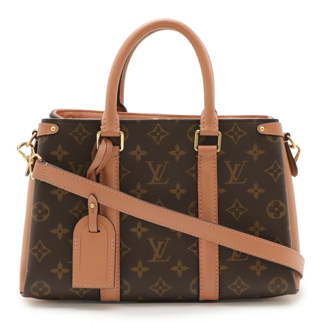 LOUIS VUITTON Monogram Soufflot NV BB Handbag/Shoulder Bag, Peche Pink, M44899 (1 of 12)