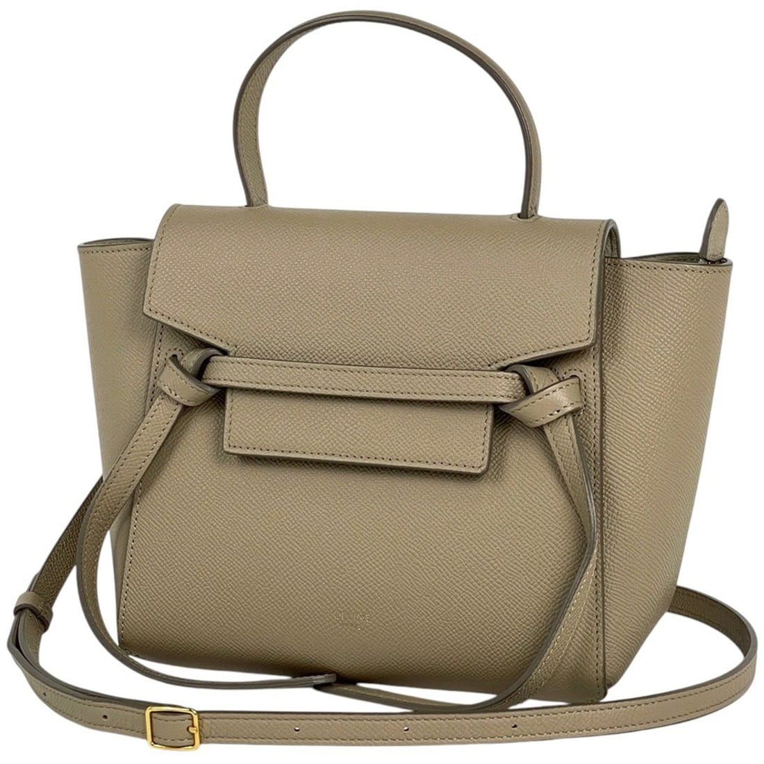 Celine Nano Belt Bag, 2-Way Shoulder/Handbag, Beige Leather, Women's (1 of 12)