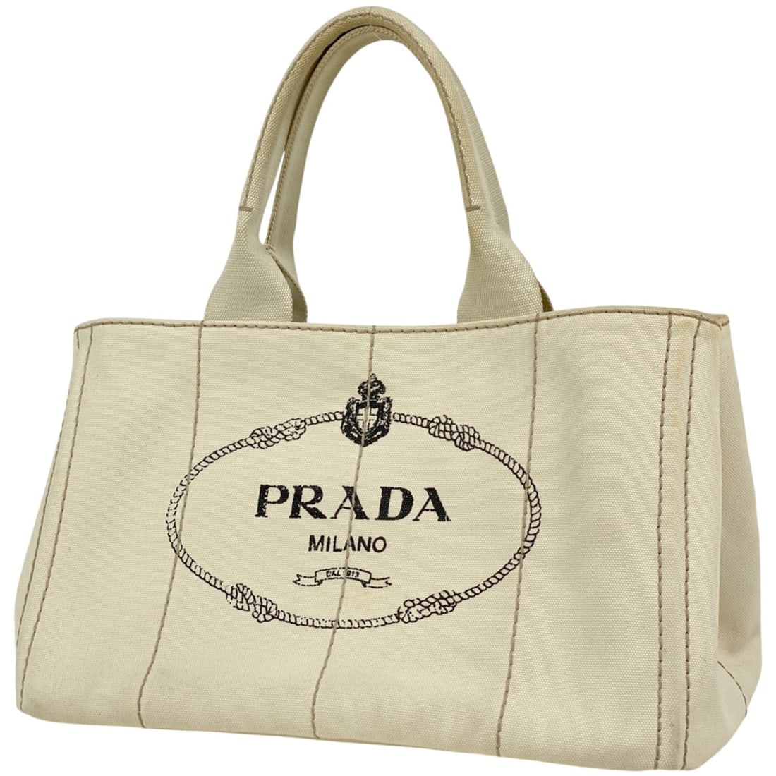 Prada Canapa Tote Handbag, Ivory Canvas, BN1877, Women's (1 of 17)