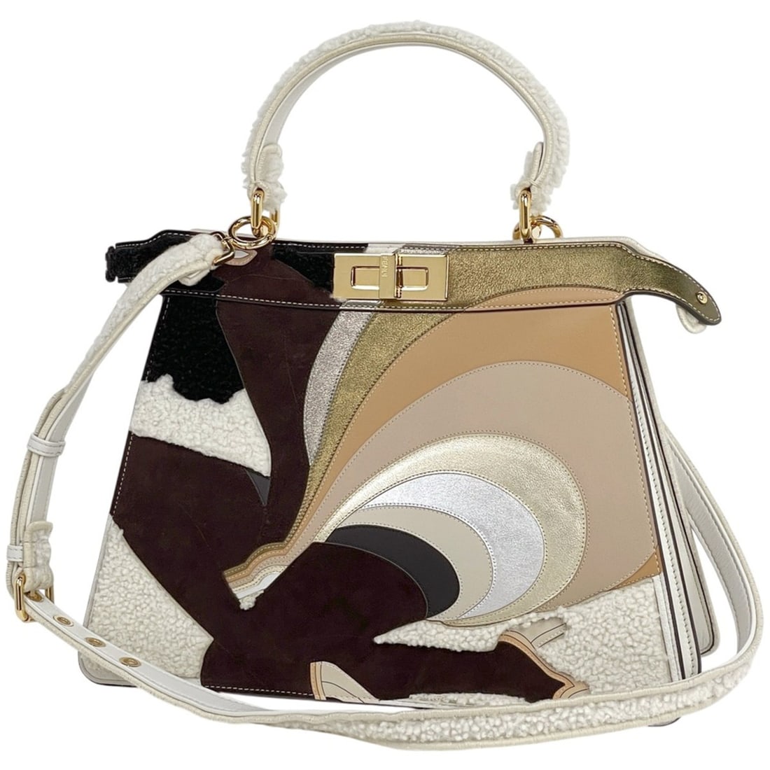 FENDI Peekaboo Iseeu Medium Handbag, 2-Way Shoulder Bag, Mouton White Leather, 8BN321, Women's: --- Catalog ---Category: SizeSize (HxWxD): 25cm x 33.5cm x 11.5cm / 9.84'' x 13.18'' x 4.52''Category: DesignType: Handbag, Shoulder bagColor: WhiteGender: WomenMaterial: Leather Category: GeneralLine