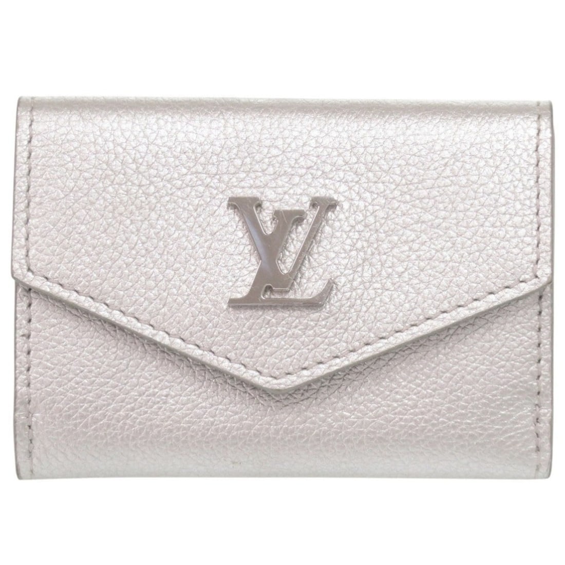 Excellent condition Louis Vuitton Portefeuille Rock Mini Leather Silver Tri-fold Wallet LV 1637: --- Catalog ---Category: SizeSize (HxWxD): 7cm x 10cm x 2.5cm / 2.75'' x 3.93'' x 0.98''Category: DesignType: Wallet (tri-fold)Color: SilverGender: WomenMaterial: Leather Category: GeneralBrand: Louis