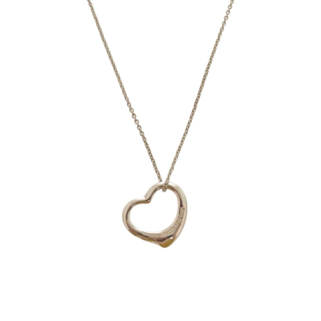 Excellent condition Tiffany Open Heart Elsa Peretti Sterling Silver Necklace 1080: --- Catalog ---Category: SizePendant Size: 15mm x 15mm / 0.59'' x 0.59''Neck Circumference: 40 cm / 15.74''Category: DesignColor: SilverGender: WomenMaterial: Silver 925Necklace Type: NecklaceCategory