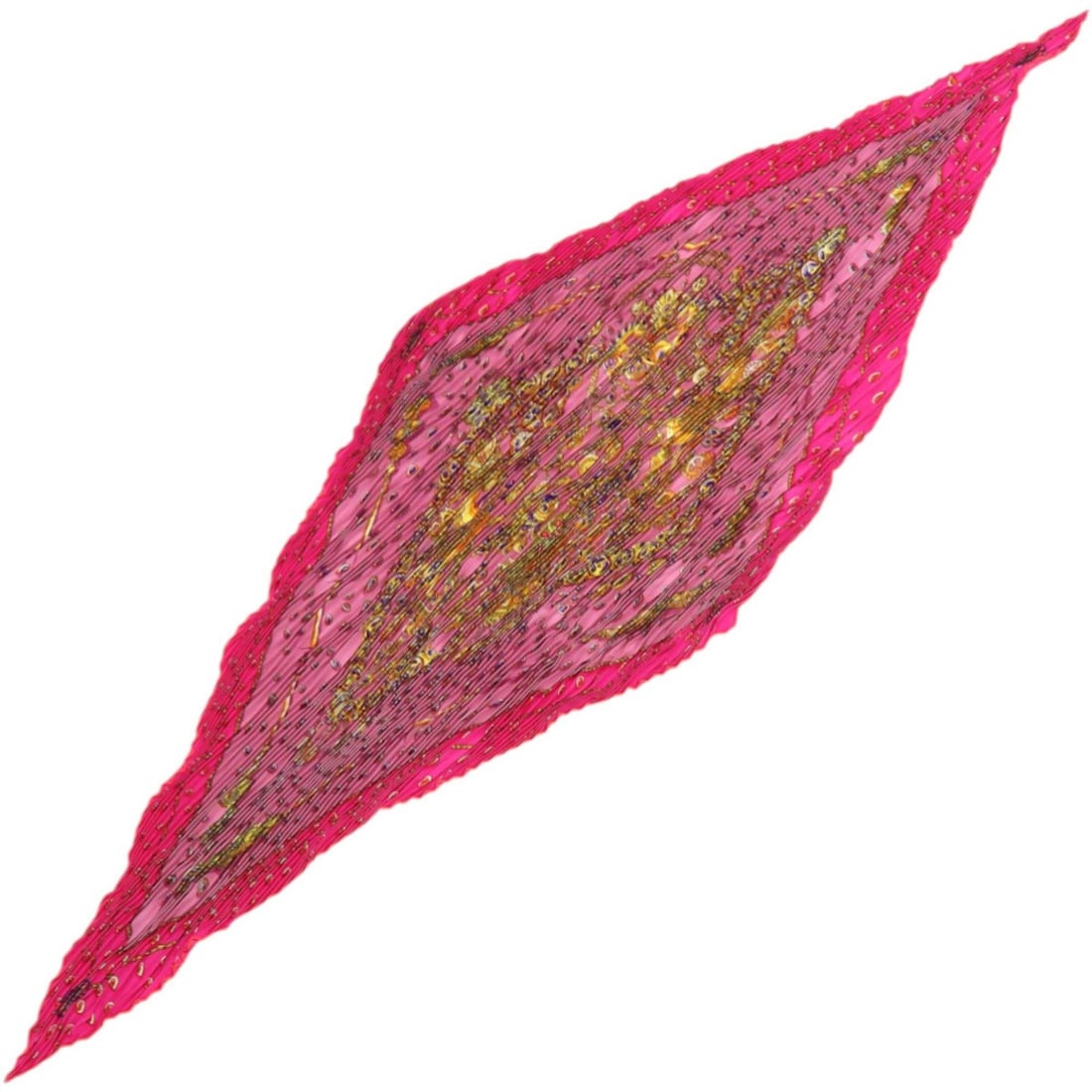 Hermes Excellent condition Hermès Rosange Pleated Carré Silk Pink Scarf Muffler 0296 (1 of 12)