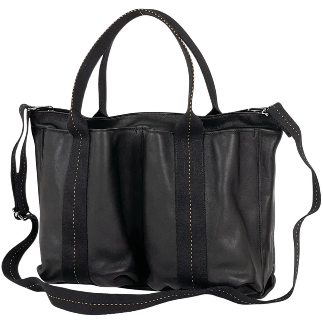 Hermes Hermès Caravan Horizontal MM 2-Way Shoulder Bag in Veau Derma Black for Women (1 of 13)