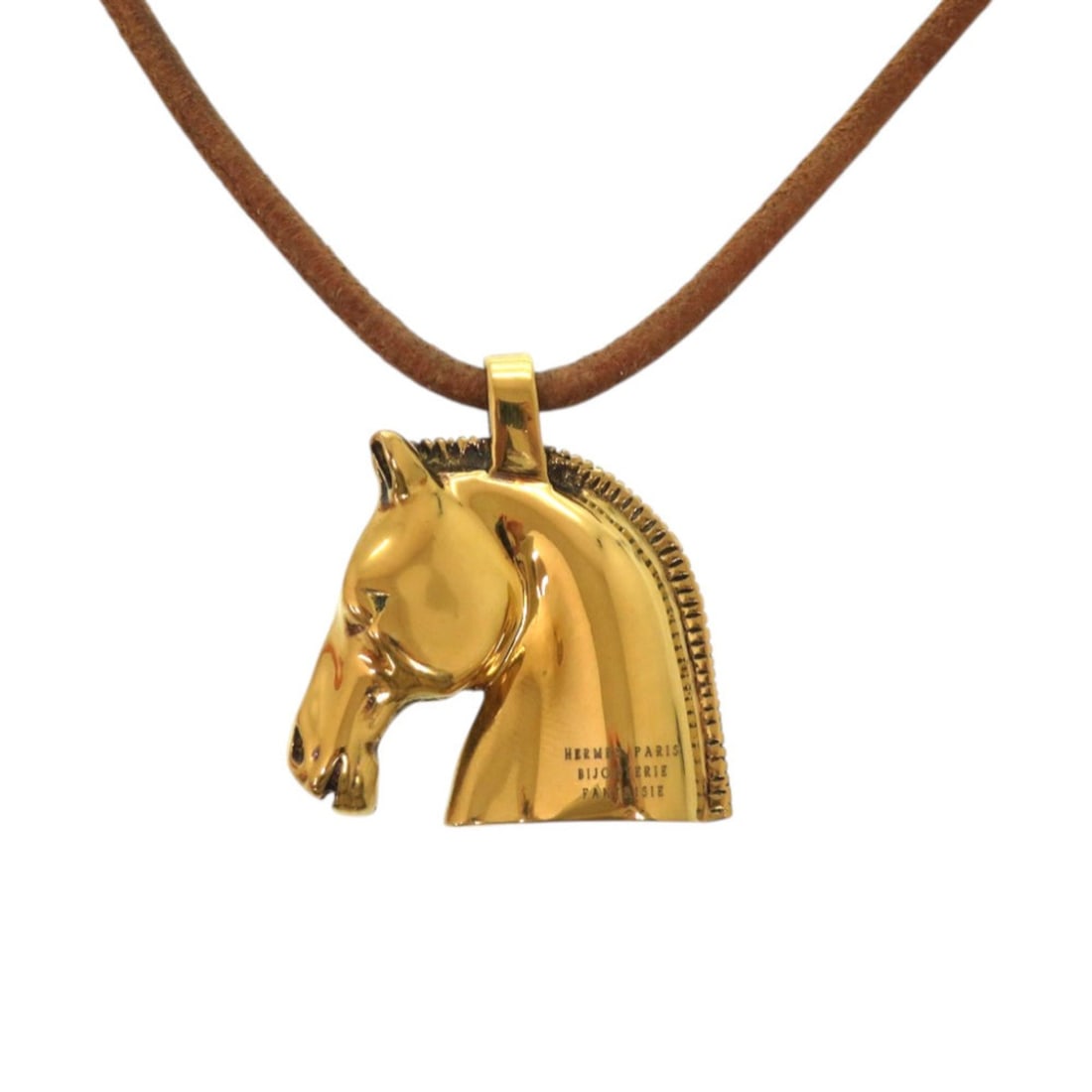Excellent condition Hermes Cheval Horse GP Gold Necklace 0173 (1 of 11)