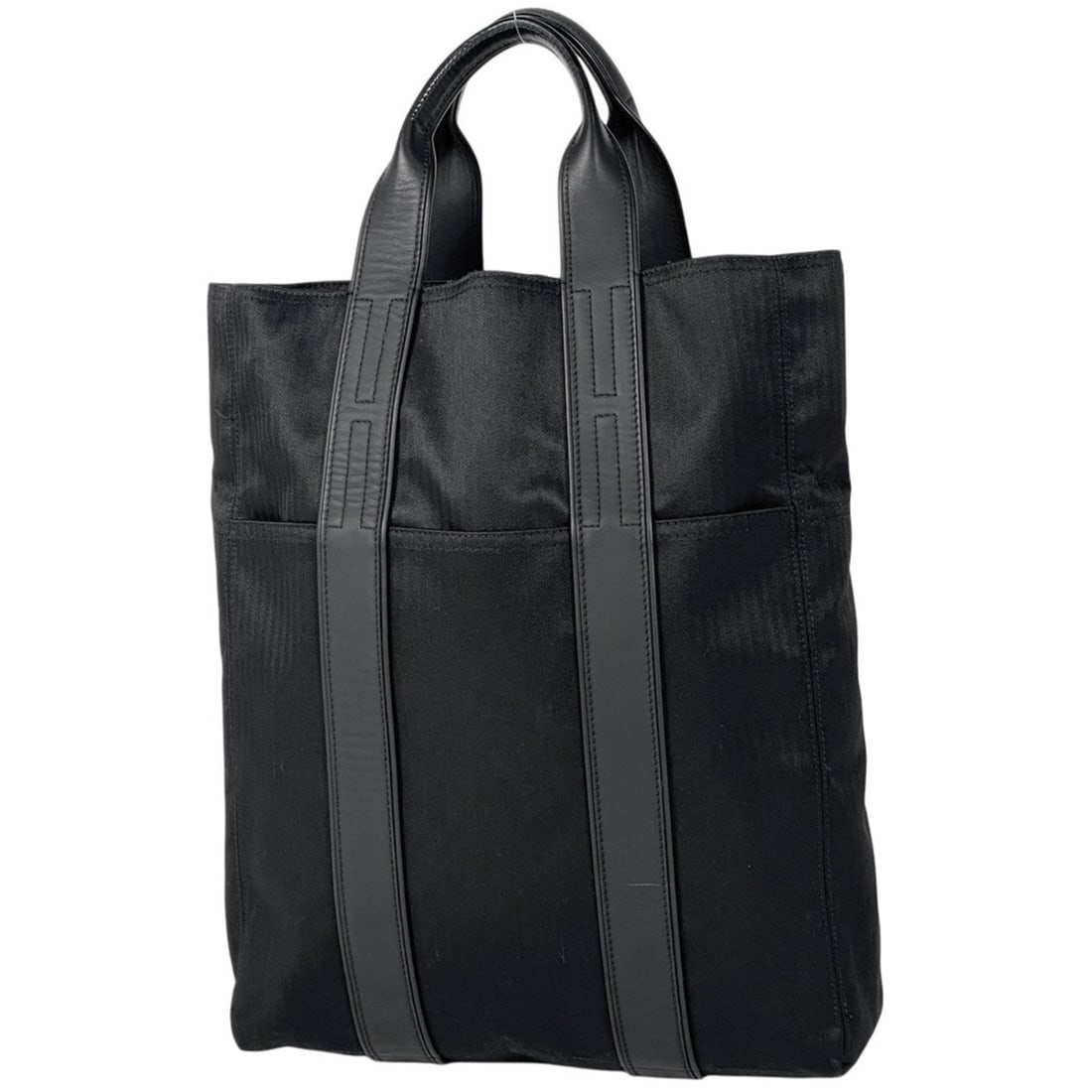 Hermes Hermès Acapulco Cabas MM Handbag with H Logo, Toile Chevron, Black, Women's (1 of 10)